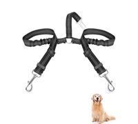 YUUSIKCO 1 pezzo guinzaglio regolabile per auto, 2 in 1 antigroviglio durevole guinzaglio elastico per cani per viaggiare e in viaggio guinzaglio regolabile riflettente per auto