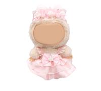 YUUSIKCO Per i vestiti da bambola di peluche La-bu, vestiti da bambola bu-bu, vestiti da peluche, vestiti coordinati per peluche La-bu, vestito da 17 cm della bambola bu-bu, stampe floreali rosa