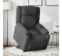 YuuSsea Sillón de relax con ayuda para levantarse de tela gris oscuro, cómodo sillón de televisión con soporte eléctrico, función reclinable manual, reposabrazos anchos, funda duradera, marco de metal
