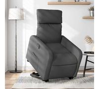 YuuSsea Sillón de relax eléctrico con ayuda para levantarse de tela gris oscuro, respaldo ajustable y reposapiés, cómodo sillón de salón y televisión para salón, dormitorio, oficina, sillón tapizado