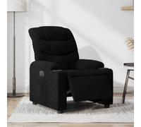 YuuSsea Sillón de relax eléctrico de tela negra con función reclinable y patas de madera, respaldo ajustable, cómodo sillón para salón, dormitorio u oficina