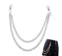 YUVKIN 1 Pieza Cadena de Pantalón de Alta Calidad para Hombre y Mujer Hip Hop Punk Gótica Cadena de Cartera (90 Gramos) (Plateado)