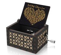 YUVKIN 1 pieza Caja de música de madera, Can't Help Falling in Love, cajas musicales grabadas antiguas, caja musical, cajas de música con manivela, regalo para novia