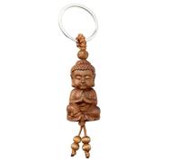 YUVKIN 1 pieza Llavero de Buda, Figura Pequeña de Madera, Buda Madera, Regalo Espiritual, Unisex, Llavero de Bolso, Accesorios para Llaves, Regalo de Meditación Budista
