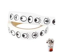 YUVKIN 1000 unidades por rollo etiquetas adhesivas de ojos pack económico para manualidades infantiles (Negro Blanco)