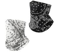 YUVKIN 2 piezas braga multifuncional sin costuras, unisex, cortavientos, calentador de cuello, bufanda tubular moto, bandana y pañuelo cabeza, correr, poliéster diadema elástica para yoga, bici.