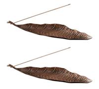 YUVKIN 2 Piezas Quemador de Incienso Ash Catcher, Hojas de Metal, Porta y Soporte, Incensario Foglie di Metallo Bronzo, Ideal para la Decoración Interior, Meditación y Yoga