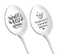 YUVKIN 2 unidades Cuchara de cocina Idea de regalo para la abuela. Personalizadas con «world‘s best nana» / idea de regalo para la abuela, regalo para el Día de los Abuelos