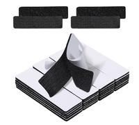 YUVKIN 20 Piezas Extra Fuerte Adhesivo Doble Cara y Cierre de, Almohadillas Adhesivas Anchas para Costura, Proyectos DIY, Material de Oficina, Manualidades (25 x 100 mm) (Negro)