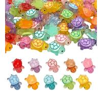 YUVKIN 30 Mini Tortugas Luminosas de Resina, Figuras en Miniatura, Brillan en la Oscuridad, DIY para Escenas de Micro Paisajes, Decoración de Jardín, Paisajismo y Hogar (Multicolor)