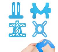 YUVKIN 4 Piezas Cinta Kinesiológica Pre-Cortada - Rodilla, Hombro, Brazo y Tobillo, Deportiva, Amigable con la Piel, Vendaje Neuromuscular Profesional para Soporte Muscular y Alivio del Dolor (Azul)