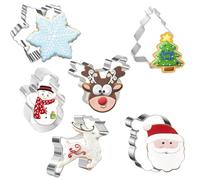 YUVKIN 6 Piezas Cortadores de Galletas Navideñas, Moldes de Acero Inoxidable para Decoración de Fondant y Galletas de Navidad