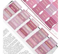 YUVKIN 75 Separadores de Biblia para Mujeres, Estudio, Biblia, Journaling, Accesorios, Letras Grandes, Antiguo y Nuevo Testamento, con Separadores Laminados Vacíos (Rosa)