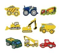 YUVKIN 9 piezas parches bordados de vehículos de construcción para niños, parches ropa termoadhesivos personalizados, para coser o planchar, para ropa, chaquetas, camisetas, vaqueros