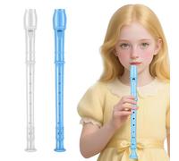 YUVKIN Pack de 2 Flautas Dulces Soprano de Plástico ABS con 8 Agujeros en C Mayor, con Varilla de Limpieza, Digitación Alemana, Ideal para Escolar, Principiantes y Niños, Flauta Hohner Escolar