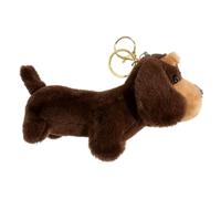 YUVKIN Schlüsselanhänger Llavero teckel, Fiel compañero para Mochila o Bolso, Llavero para pequeños y Grandes (4x10cm) (Marrón)