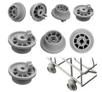 YUVKIN Set de 8 piezas, compatibles con modelos de lavavajillas, juego de 8 ruedas para lavavajillas, ruedas universales para cesto universal, repuestos para cesto inferior, modelo 165314