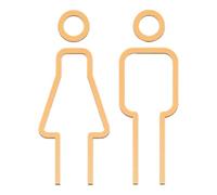 YUVKIN Símbolos de género para señalización de baños, aseos, vestuarios, placas de baño (Oro)