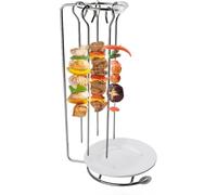 YuWangg brochetas,Estante Colgante de Acero Inoxidable,Soporte Vertical para Pinchos de Barbacoa,Pinchos Barbacoa Acero Inoxidable con Soporte para,24 cm de Largo,adecuadas para Fiestas de Barbacoa
