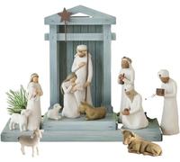 YuWangg Figuras de Navidad,Nacimiento Belen Navidad,Nacimiento Sagrada FamiliaDecoración,Figuras Navidad,Belen Navidad,Juego Figuras Belén Resina,Ideal para decoración del hogar o del jardín