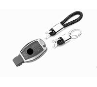 YUWATON - Funda para llave de coche para Mercedes-Benz A B C E Class GLA GLC GLE CLS CLA GLK modelos de llaves trenzadas a mano con llaveros de TPU para coche