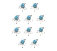 yuwqqoajv 10 Juegos de Broche de boda elegante y elegante, una adición elegante a la vestimenta, tela nostálgica vintage, alfileres de lujo para bodas, broche de flores, azul agua