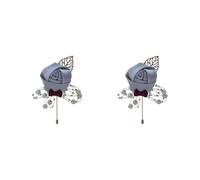 yuwqqoajv 2 Juegos de Broche de boda elegante y elegante, una adición elegante a la vestimenta, tela nostálgica vintage, alfileres de lujo para bodas, broche de flores, gris claro