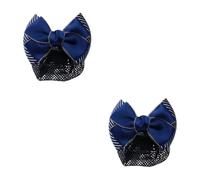 yuwqqoajv 2 Juegos de Elegante y profesional Placa para el cabello Bolsillo de malla Lazo Pinza para el cabello Redecillas Red para el cabello Lazo de tela Pinzas para el cabello Rayas gruesas-oro