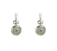 yuwqqoajv 2 Juegos de Reloj de Bolsillo de Estilo Vintage para Hombre, sincronización precisa, Exquisita artesanía, Movimiento de Cuarzo, Cadena de aleación, Collar, Reloj, Fiesta Oficial