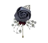 yuwqqoajv 20 Juegos de Broche de boda elegante y elegante, una adición elegante a la vestimenta, tela nostálgica vintage, alfileres de lujo para bodas, broche de flores, gris oscuro