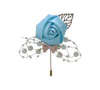 yuwqqoajv 20 Juegos de Broche de boda elegante y elegante, una adición elegante a la vestimenta, tela nostálgica vintage, alfileres de lujo para bodas, broche de flores, azul agua