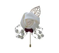 yuwqqoajv 20 Juegos de Broche de boda elegante y elegante, una adición elegante a la vestimenta, tela nostálgica vintage, alfileres de lujo para bodas, broche de flores, Para blanco lechoso