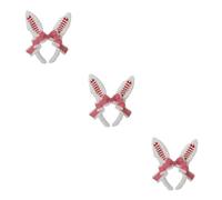 yuwqqoajv 3 Juegos de Diadema con Orejas de conejo bonita para niñas, accesorios para el cabello duraderos, cómodos y elegantes, diademas para el pelo, color rojo y Para blanco