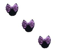 yuwqqoajv 3 Juegos de Elegante y profesional placa para el cabello malla bolsillo Bowknot pinza para el cabello redecillas redecilla tela lazo trabajo pinzas para el cabello arcos-púrpura