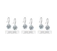 yuwqqoajv 3 Juegos de Pendientes de moda 925, pendientes colgantes llamativos para mujer, pendientes finos de aleación ligera de plata de ley S925