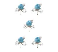 yuwqqoajv 5 Juegos de Broche de boda elegante y elegante, una adición elegante a la vestimenta, tela nostálgica vintage, alfileres de lujo para bodas, broche de flores, azul agua