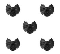 yuwqqoajv 5 Juegos de Elegante Y Profesional Placa Para El Cabello Bolsillo De Malla Bowknot Pinza Para El Cabello Redecilla Red De Tela Pinzas Para El Cabello Lazos-Negro