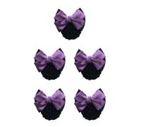 yuwqqoajv 5 Juegos de Elegante y profesional placa para el cabello malla bolsillo Bowknot pinza para el cabello redecillas redecilla tela lazo trabajo pinzas para el cabello arcos-púrpura