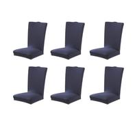 yuwqqoajv 6 unids/set funda para silla aspecto suave y cómodo de muebles varios colores disponibles funda elástica para asiento de silla de poliéster, Azul oscuro