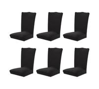 yuwqqoajv 6 unids/set funda para silla aspecto suave y cómodo de muebles varios colores disponibles funda elástica para asiento de silla de poliéster, Negro