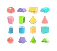 yuwqqoajv Bloques de Formas geométricas Plegables para niños, Juguetes de matemáticas de geometría, Modelos 3D Transparentes, Materiales educativos, Formas