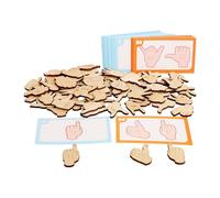 yuwqqoajv Juego Educativo de emparejamiento con Gestos de Las Manos para niños. Mejora la coordinación y el Aprendizaje. Rompecabezas de para Madera de .