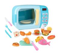 yuwqqoajv Juguetes de Cocina para niñas, Mini Juego de Cocina, Divertido Juego de simulación, microondas, Accesorios de interactivos, Comida Falsa para , Azul , 31 Piezas