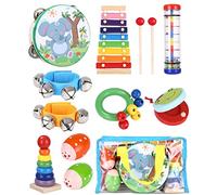 Yuxava Instrumentos Musicales Infantiles, Percusion Musicales Madera Set para Infantil,Educativo Musical de Bebé, Juguetes Madera para Bebes, Juguetes para niños a Partir de 3+ años