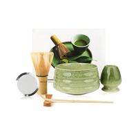 Yuxava Matcha Kit, 5 Piezas Juego de té Matcha japonés, Cuenco Matcha, Cuchara Tradicional, Contenedor Matcha, Kit de Ceremonia de Matcha Hecho a Mano Para Ceremonia de té japonés Tradicional