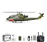 YUXIANG F112S AH-1 Cobra 1:40 RC Helicóptero GPS para adultos, helicóptero militar teledirigido 2.4G 9 CH con motor sin escobillas, rotor Flybarless, LiDAR y flujo óptico (verde militar/1 batería)