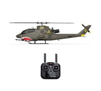 YUXIANG F112S AH-1 Cobra - Helicóptero teledirigido GPS para adultos, 2,4 G 9 canales, helicóptero militar teledirigido con motor sin escobillas, rotor Flybarless, LiDAR y flujo óptico (verde militar