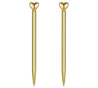 YUXIANLB 2 bolígrafos en forma de corazón retráctiles de metal para decoración de 1,0 mm, tinta negra en paquete grande, bonitos bolígrafos regalos para mujeres, escuela, oficina, boda, despedida de