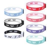 YUXIANLB 7 pulseras WWJD, pulseras ajustables ¿Qué haría Jesús, pulsera moderna y minimalista de Jesús para mujeres y hombres, pulseras cristianas, pulsera religiosa de regalo, onesize, Poliéster, No