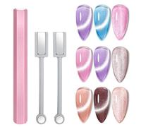 YUXIANLB Juego de 3 herramientas magnéticas para uñas de gel de doble cabeza, imanes de esmalte de uñas 3D, varita hexagonal cuadrada potente, herramienta de arte para bricolaje en el hogar y salón de